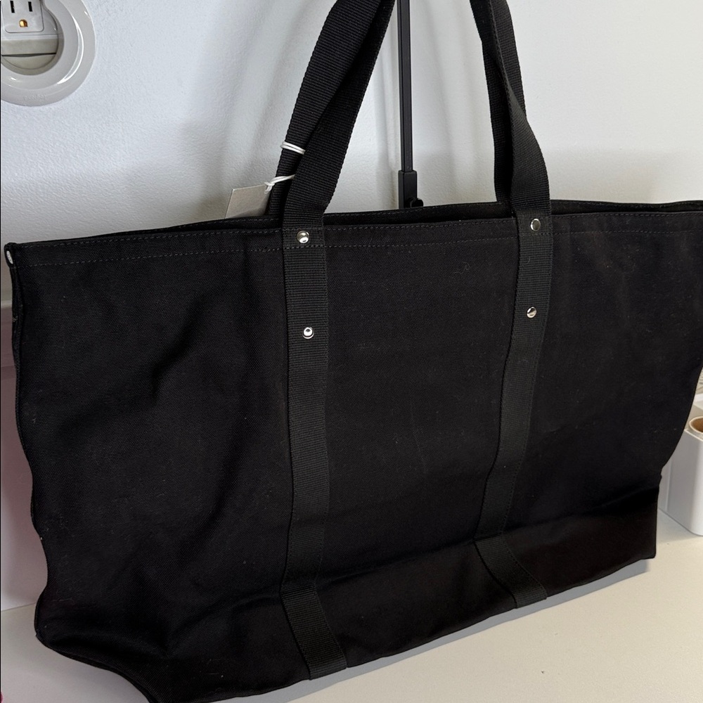 NWT everlane Organic Canvas Weekender Bag - Black large tote bag - Picture 5 of 11